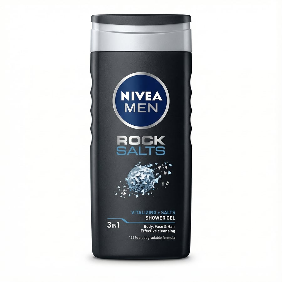 Nivea Men Rock Salts lífgandi 3-í-1 sturtugel 250 ml