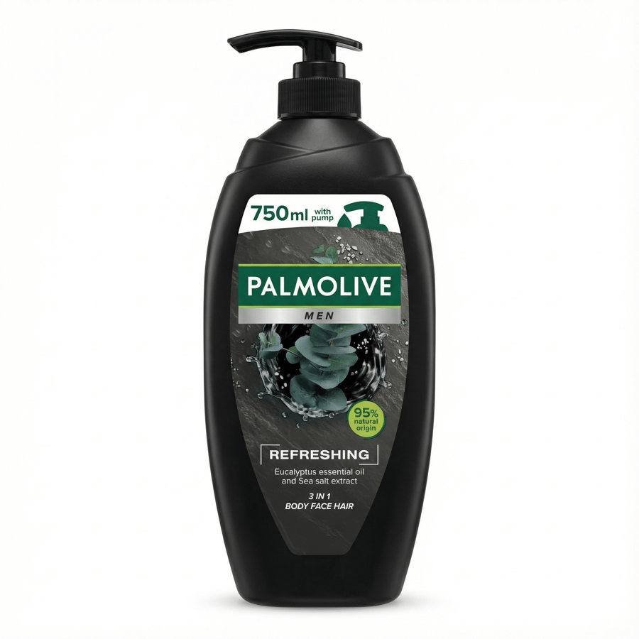 Palmolive Men frískandi tröllatré og sjávarsalt 3 í 1 sturtugel 750 ml