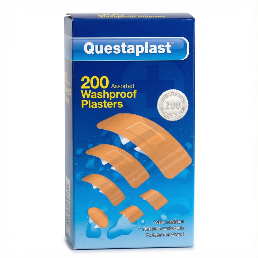 Questaplast blandaðir vatnsheldir plástrar 200 stk