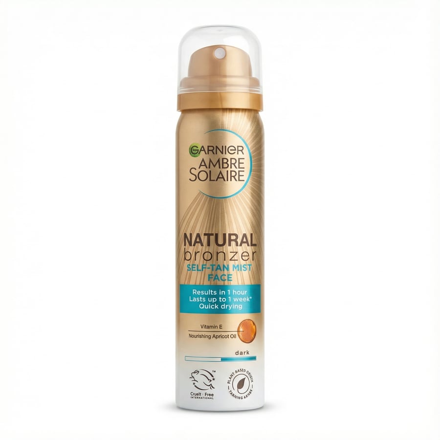 Garnier Ambre Solaire Natural Bronzer sjálfbrúnkumistur fyrir andlit, dökkur, 75 ml