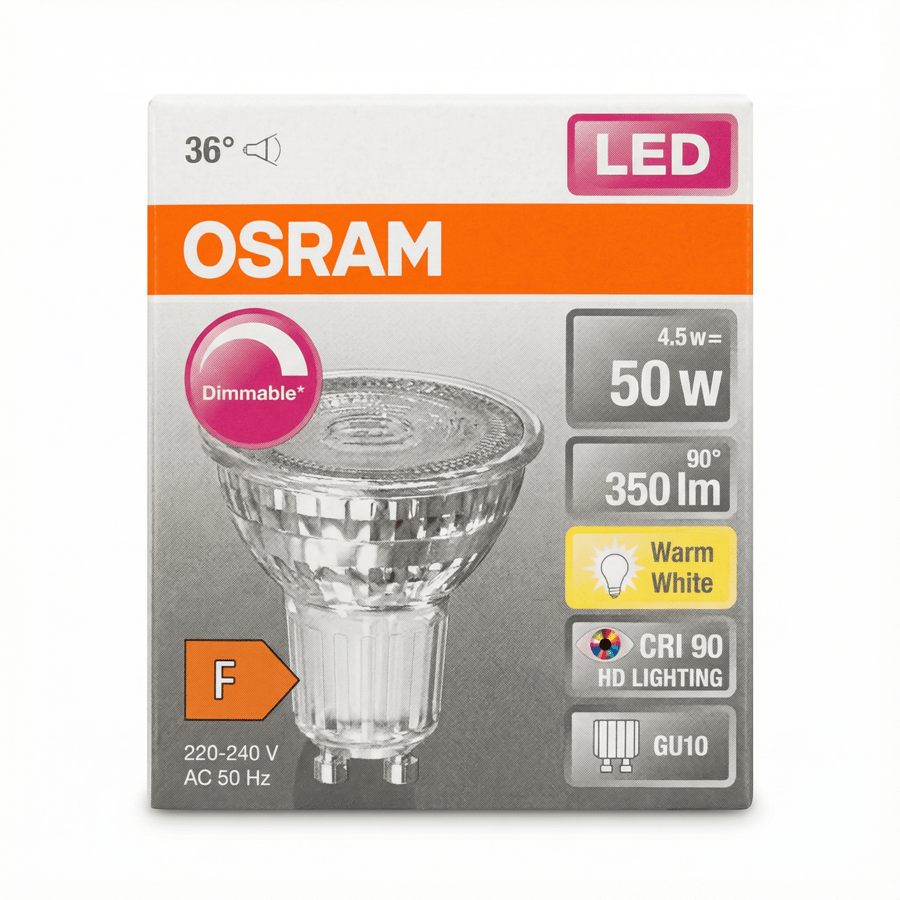 Osram LED GU10 dimmanleg hlýhvít 4,5 W
