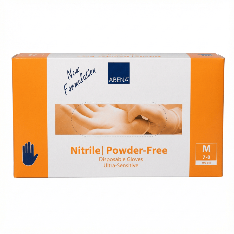 Abena nítríl einnota hanskar, duftlausir, Ultra-Sensitive, M, 100 stk