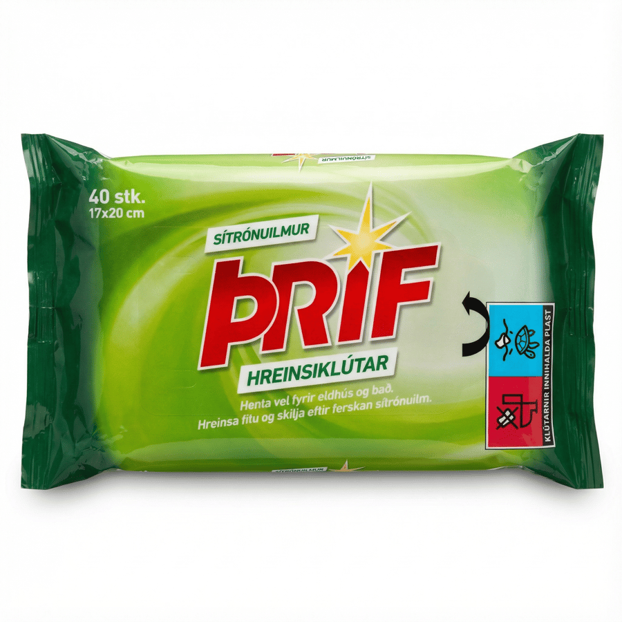 Príf Sítrónuilmur Hreinsiklútar 40 stk