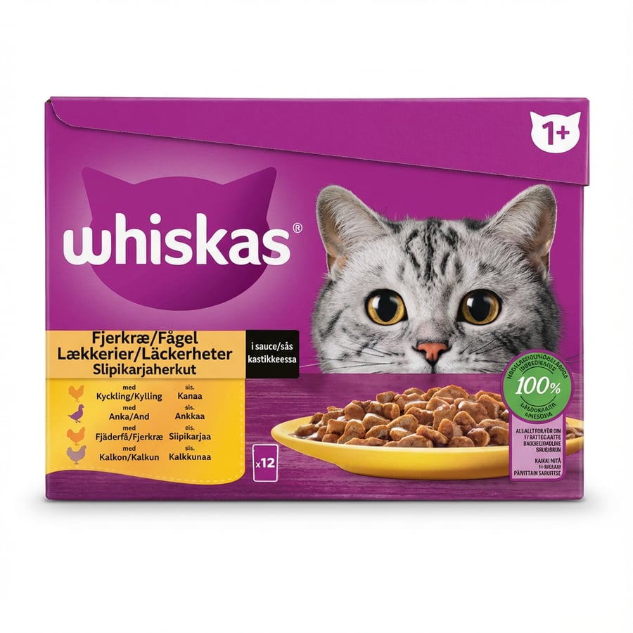 Whiskas alifuglakræsingar í sósu 12 x 85 g
