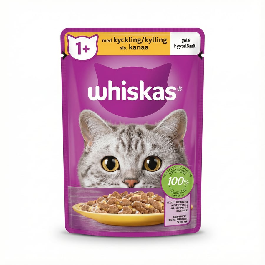 Whiskas 1+ kjúklingur í hlaupi 85 g