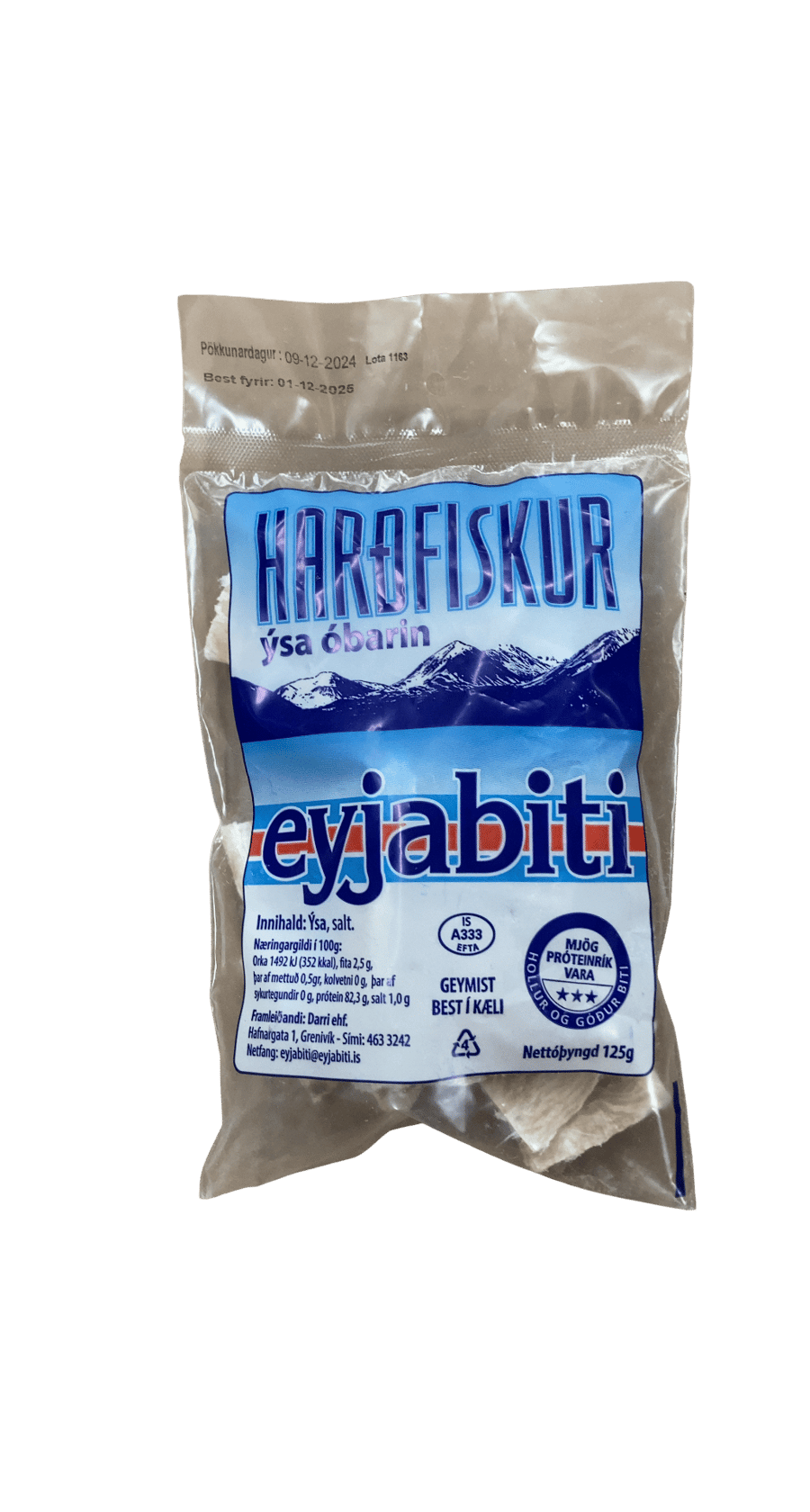 Eyjabiti Harðfiskur ýsa óbarin 125 g