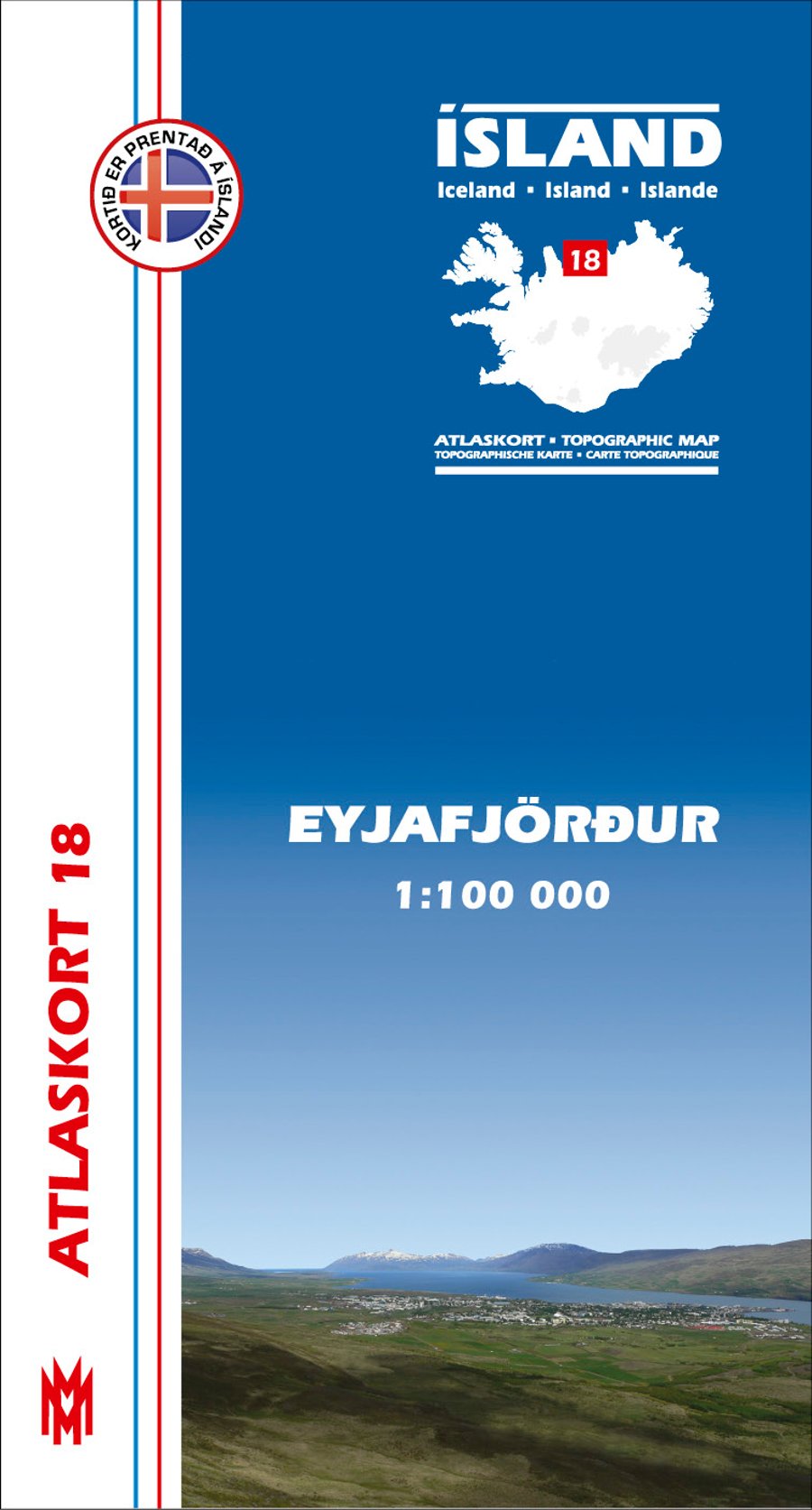 Eyjafjörður 1:100 000 - Atlaskort 18