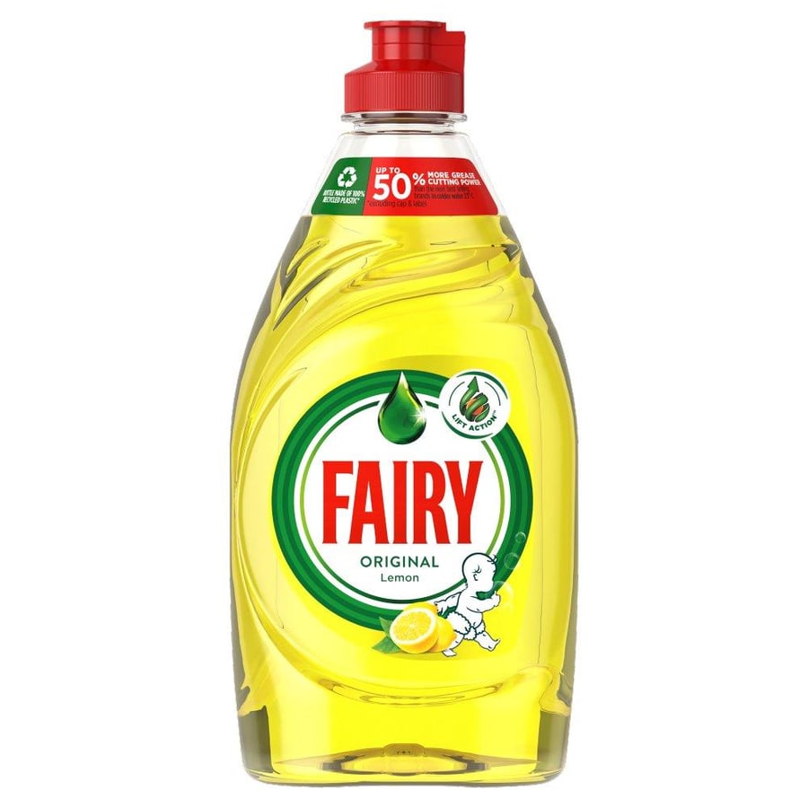 Fairy Original Lemon Washing Up Liquid Green with LiftAction 383 ML