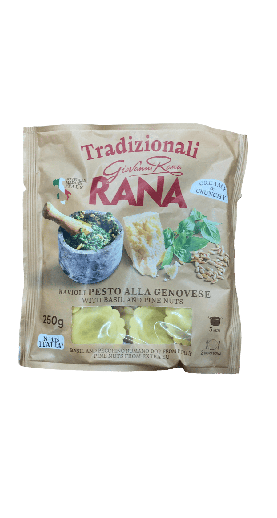 Giovanni Rana Tradizionali rjómalöguð stökk ravíólí með pestói að genúískum hætti 250 g