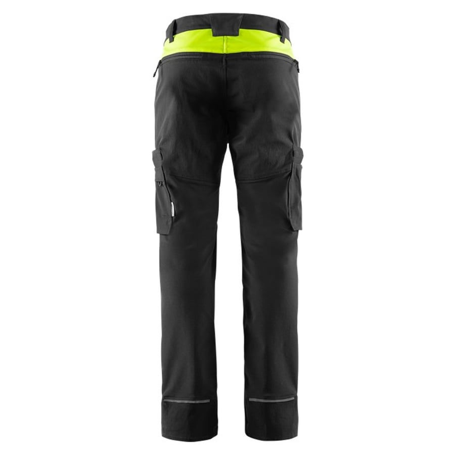 Fristads Haverdal vinnubuxur stretch, svartar/HiViz g