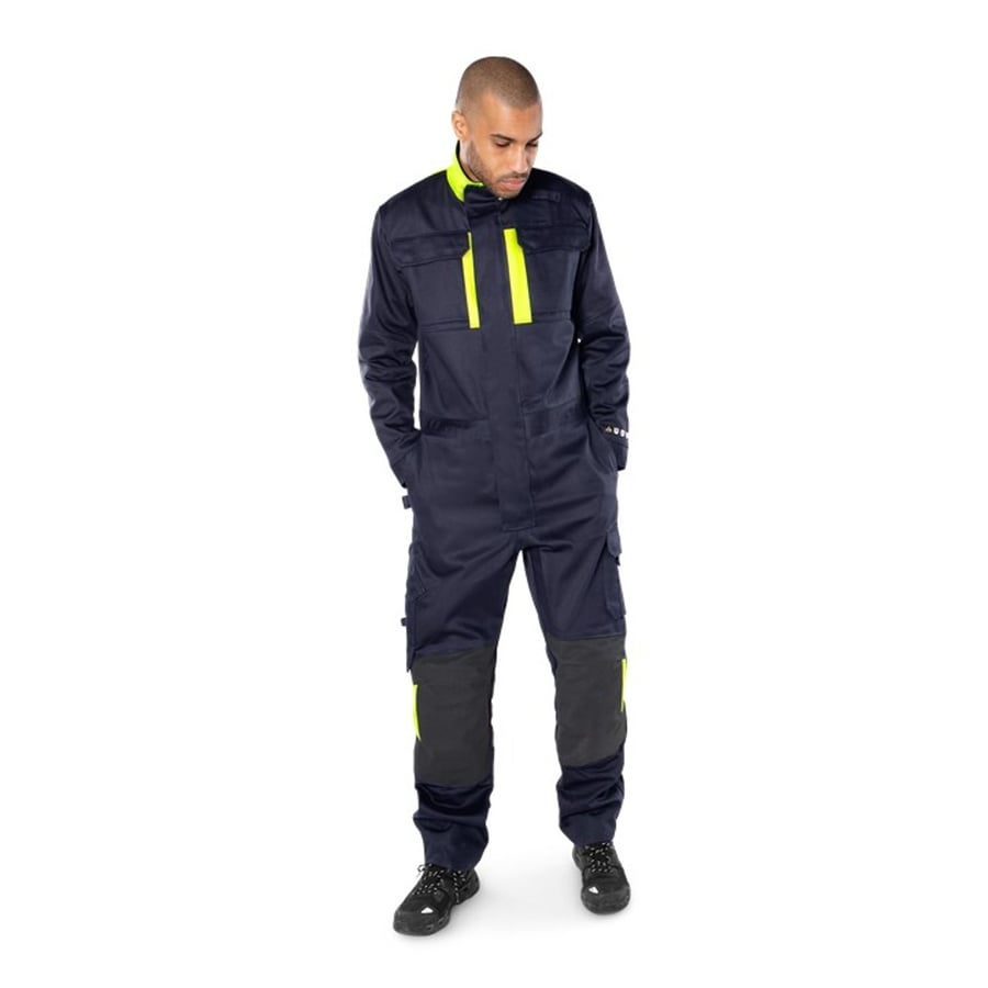 Fristads samfestingur navy/HiViz gulur, eldtefjandi