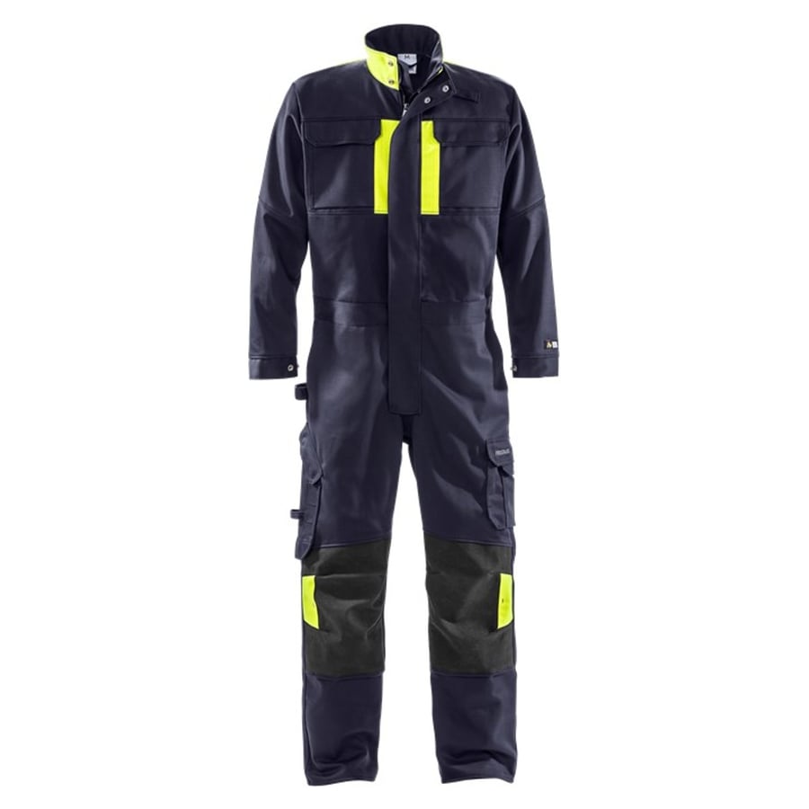 Fristads samfestingur navy/HiViz gulur, eldtefjandi