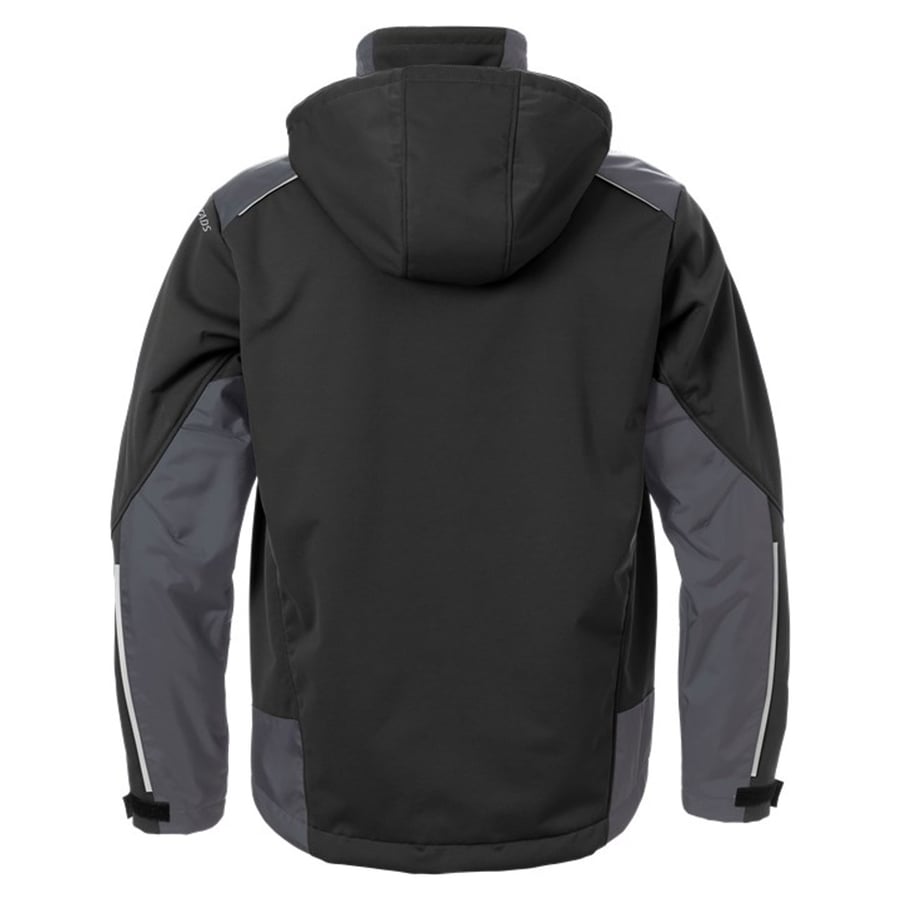 Fristads Softshell jakki fóðraður svartur/grár