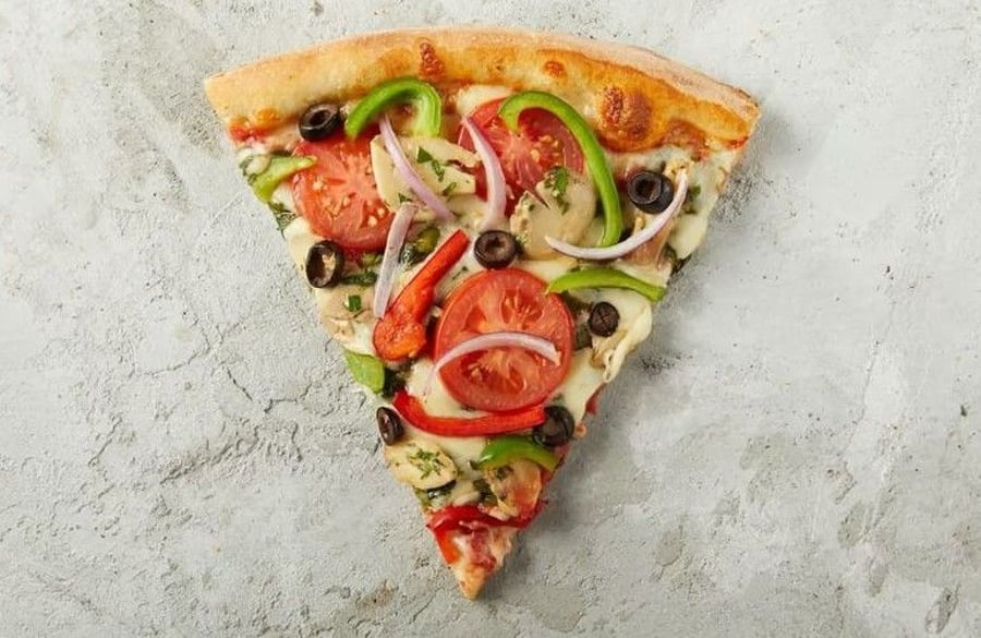 Grænmetisveisla pizzasneið