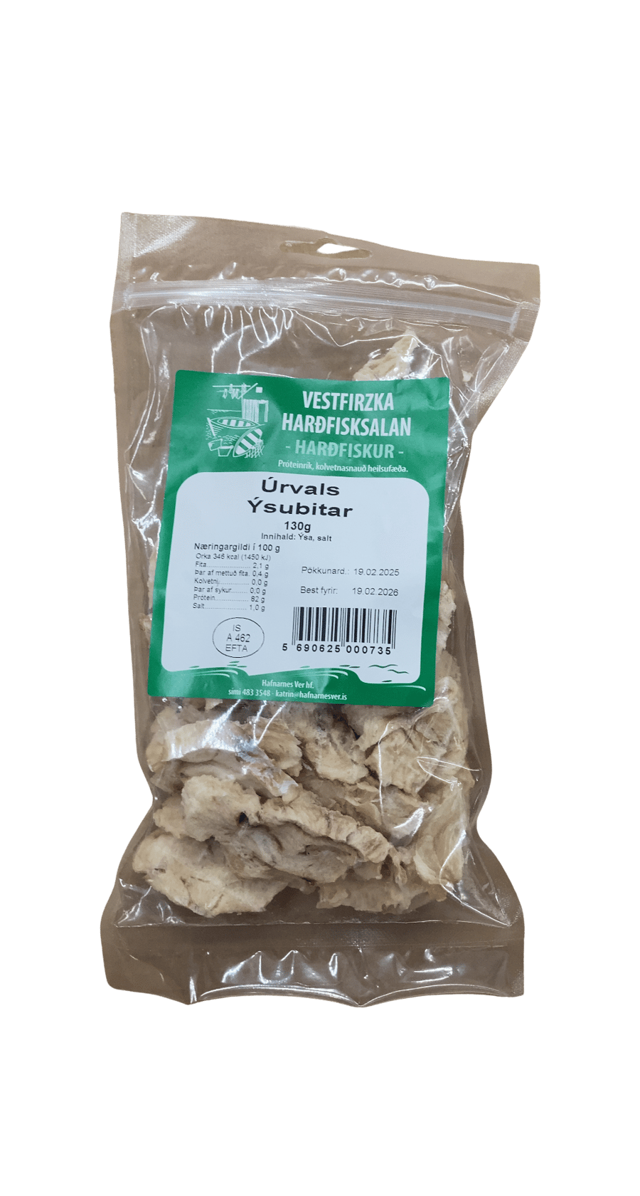 Vestfirzka Harðfisksalan Úrvals Ýsubitar 130 g