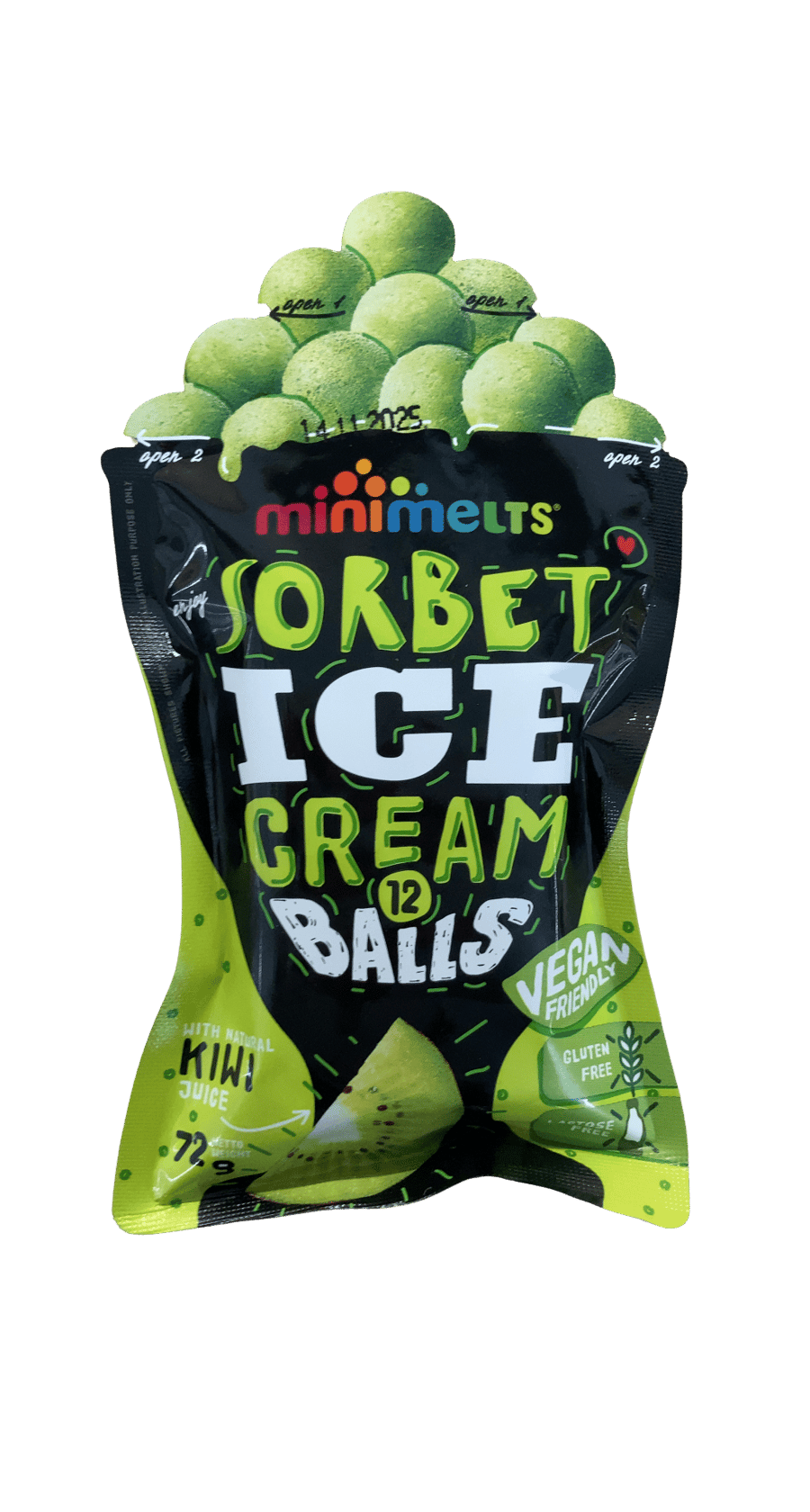 Mini Melts kíví-sorbet ískúlur 72 g