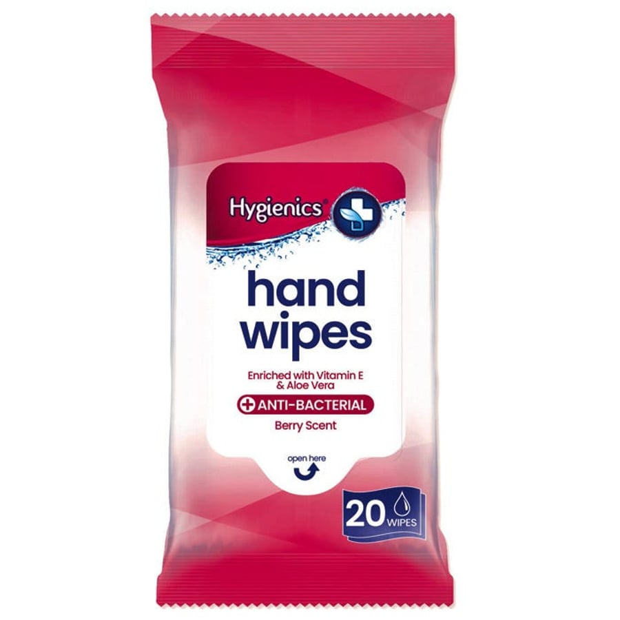 Hygienics sótthreinsandi handþurrkur, 20 stk / Hygienics sótthreinsandi handþurrkur 20 stk í pakka