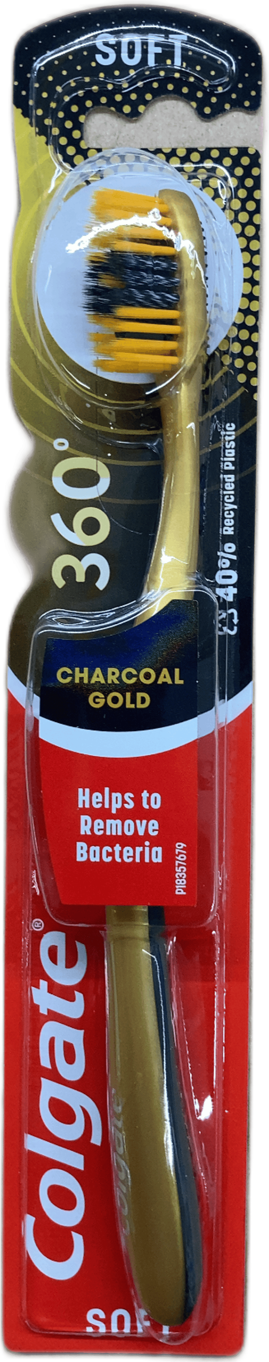Colgate 360 Charcoal Gold mjúkur tannbursti