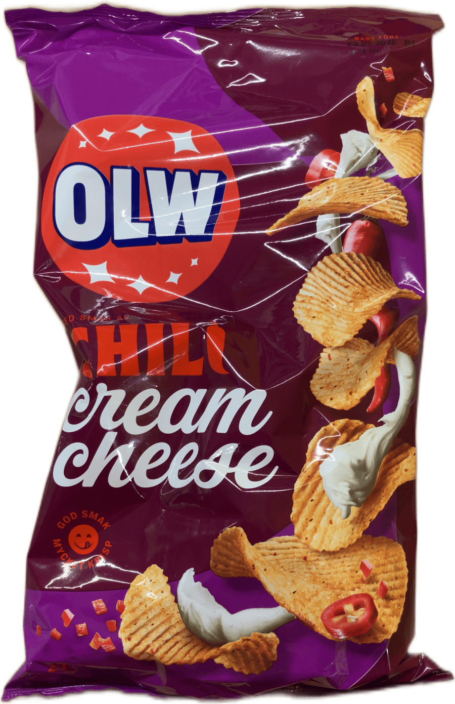 OLW kartöfluflögur með chili og rjómaosti 275 g