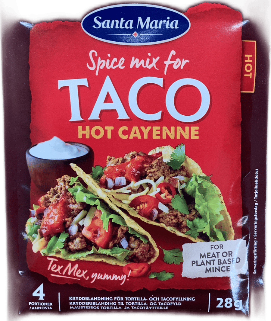 Santa Maria taco kryddblanda, sterk með cayennepipar 28 g