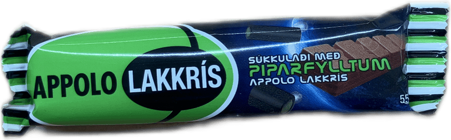 Appolo Lakkrís Súkkulaði með piparfylltum lakkrís 55 g