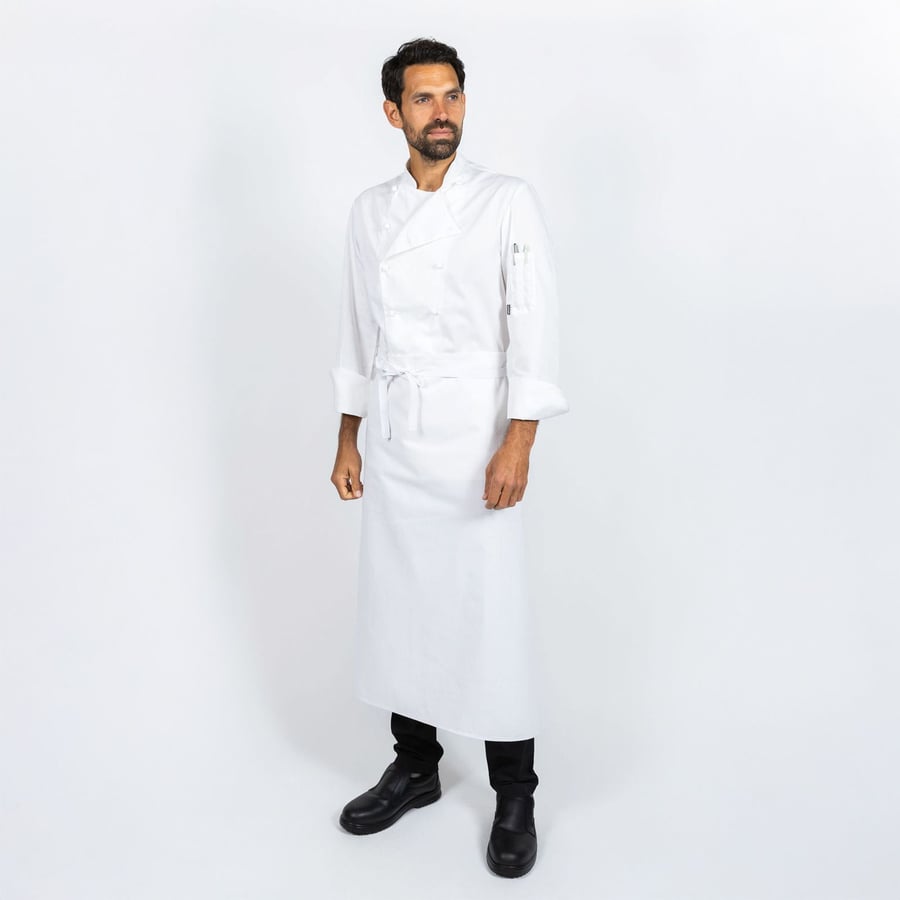 Le Chef síð svunta án vasa - Hvít