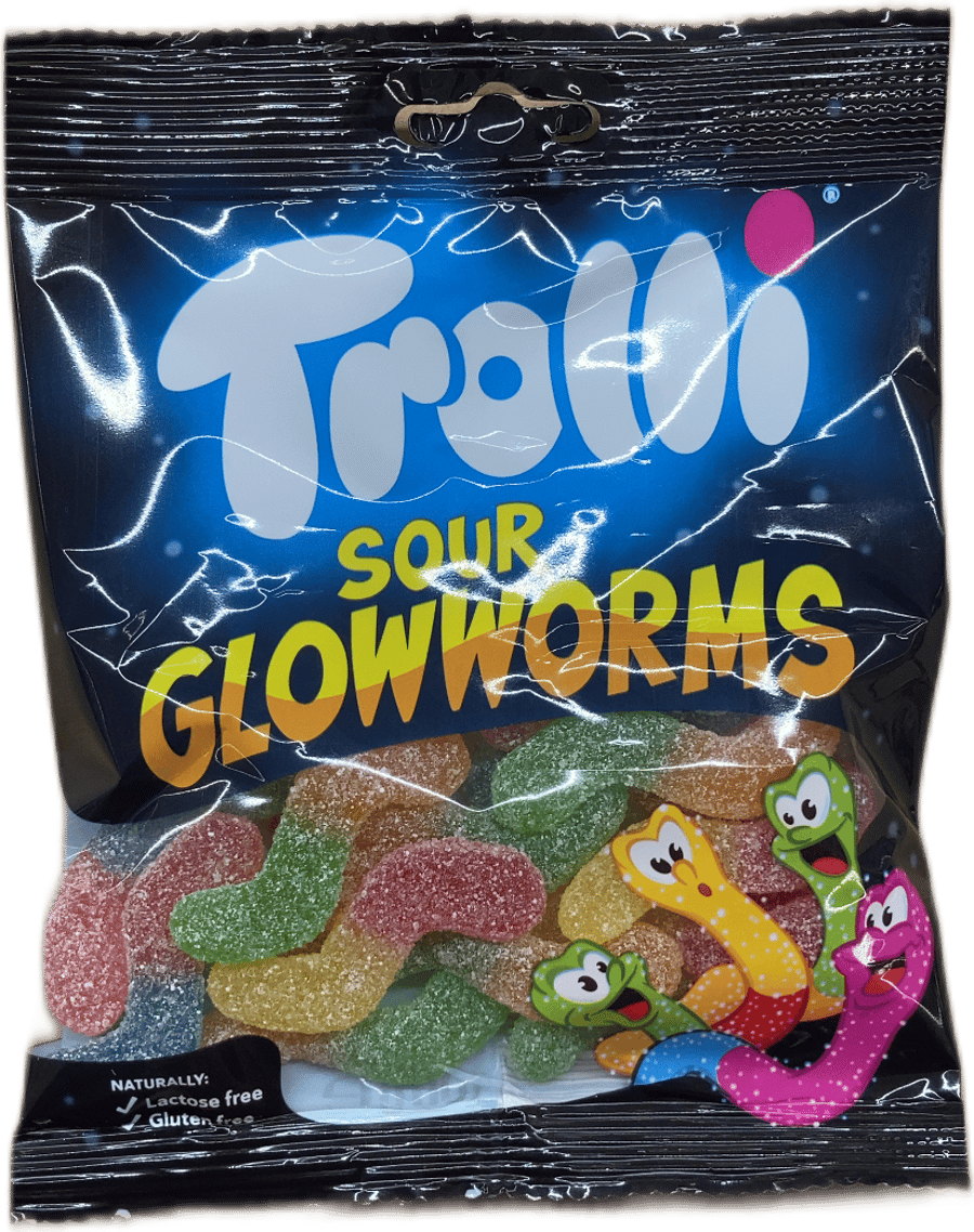 Trolli súrir glóormar 100 g