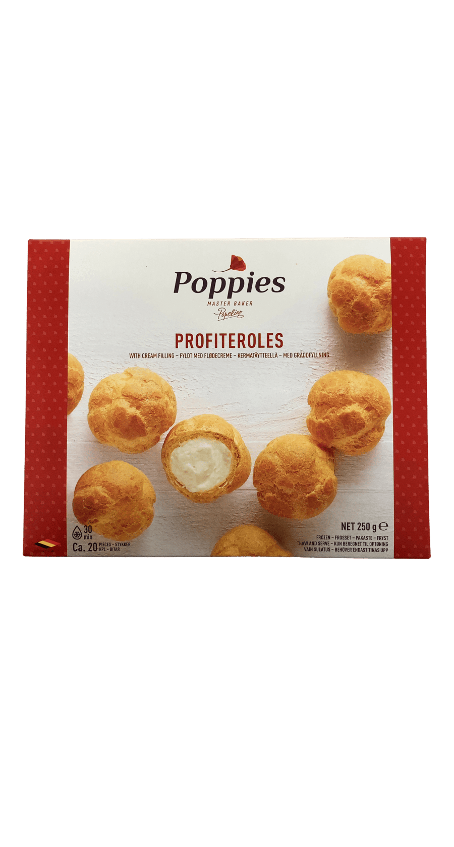 Poppies vatnsdeigsbollur með rjómafyllingu 250 g