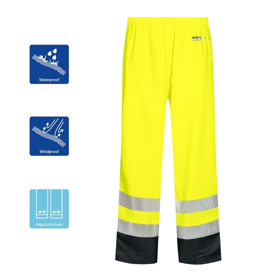 Lyngsoe regnbuxur HiViz gular/svartar