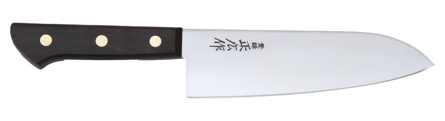 Masahiro Virgin Carbon Santoku 17 cm. - Viðarhandfang - Economy
