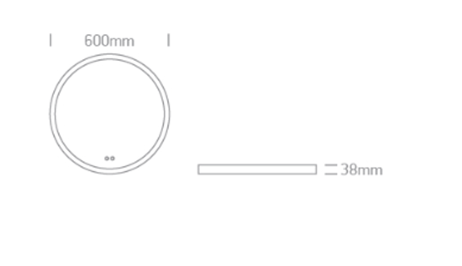 Mirror LED 20W Round Black