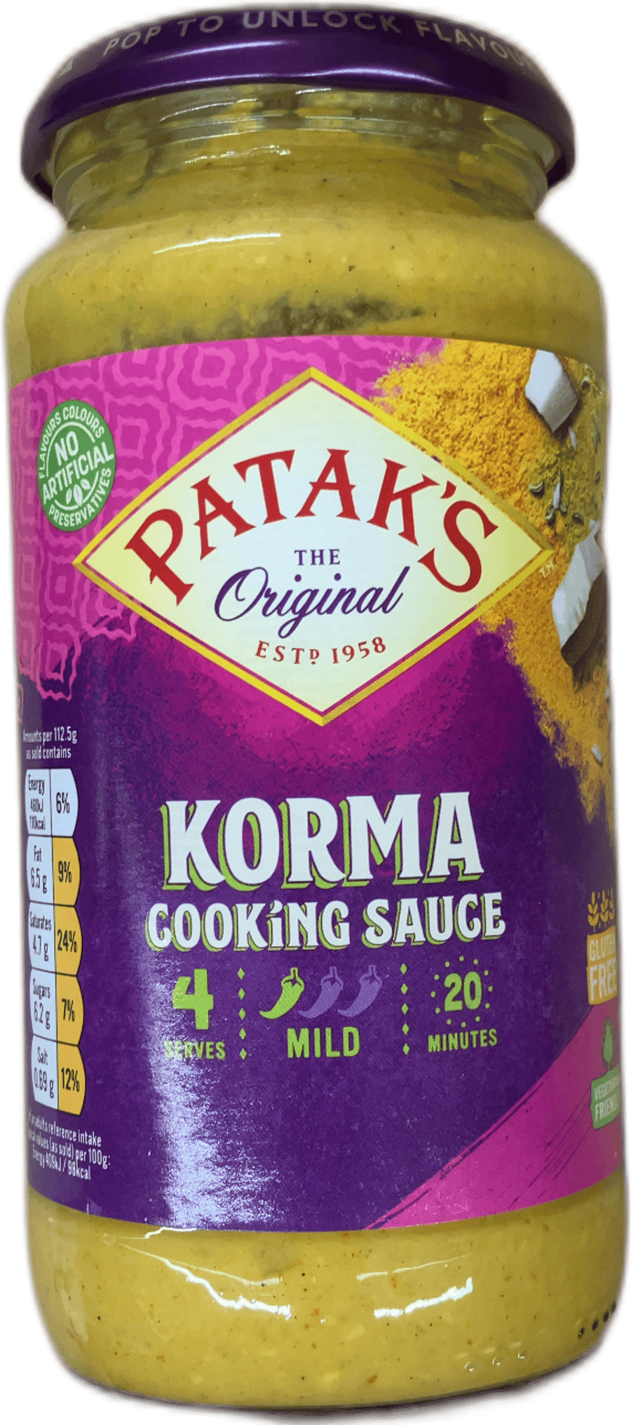 Patak's upprunaleg Korma matreiðslusósa 450 g