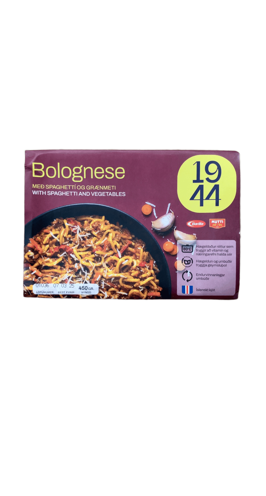 1944 Bolognese með spaghetti og grænmeti 450 g