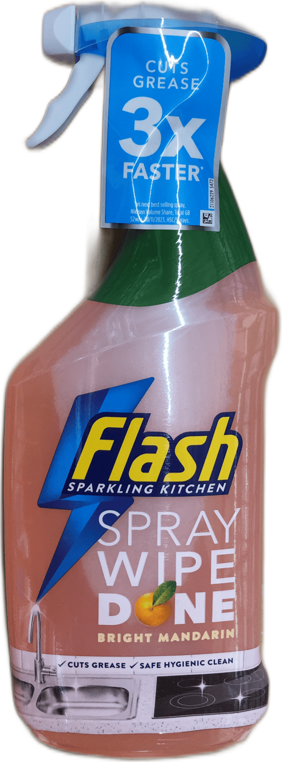 Flash glitrandi eldhússprey, skær mandarína 800 ml