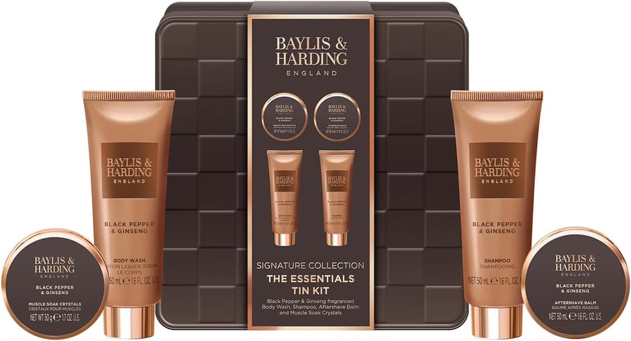 Baylis & Harding  Black Pepper and ginseng, gjafasett fyrir herra, The Essentials Kit