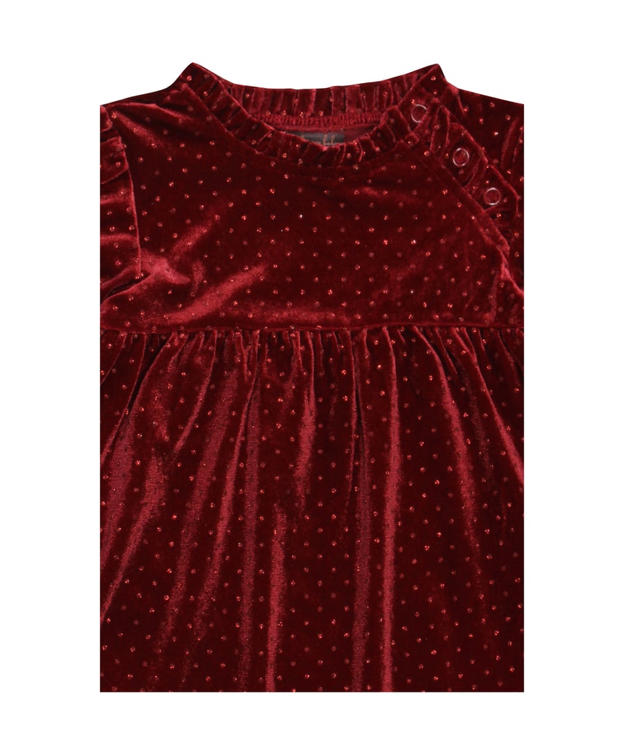 Kids up Abbi kjóll Velvet/Glitter Ruby wine