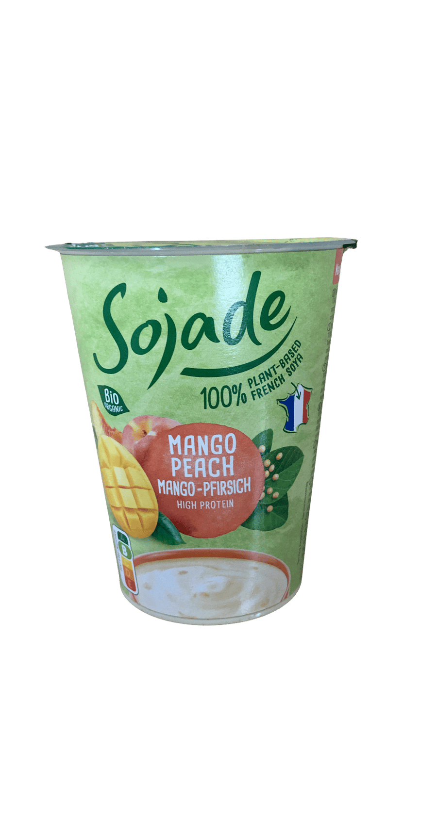 Sojade lífrænn mangó- og ferskjusojajógúrtvalkostur með háu próteininnihaldi 400 g