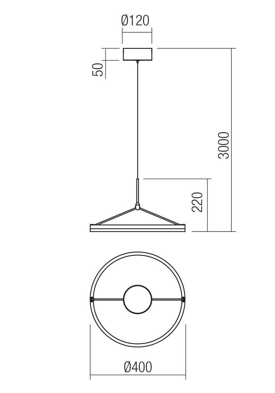 Orbit 40cm hangandi svart