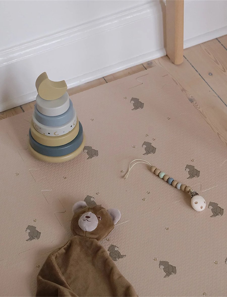 Alva Foam púslmotta square Bees and bears