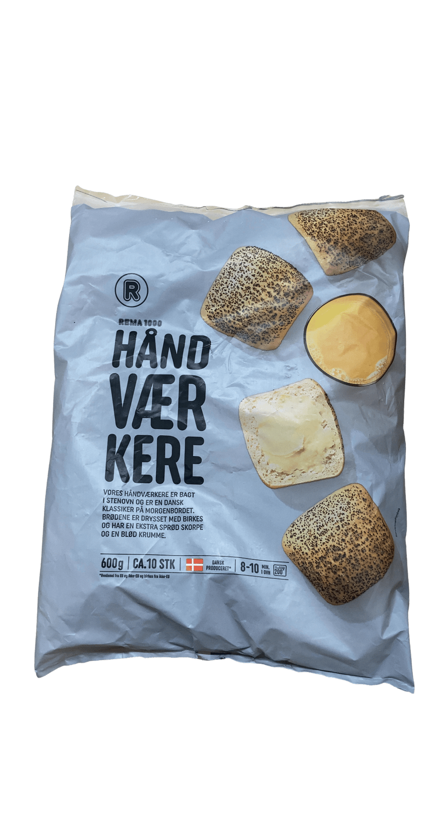 Rema 1000 handverks hveitibrauð með valmúafræjum 600 g