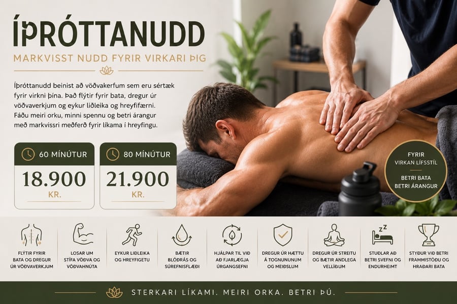 Íþróttanudd 60 eða 80 mínútur