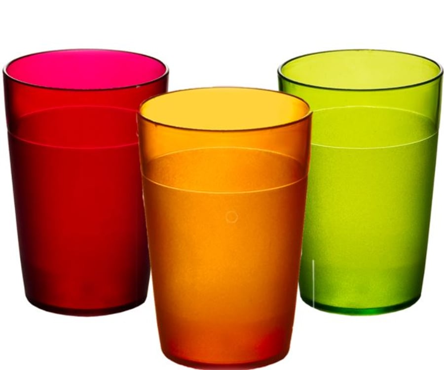 Appelsínugult plastglas 25 cl.