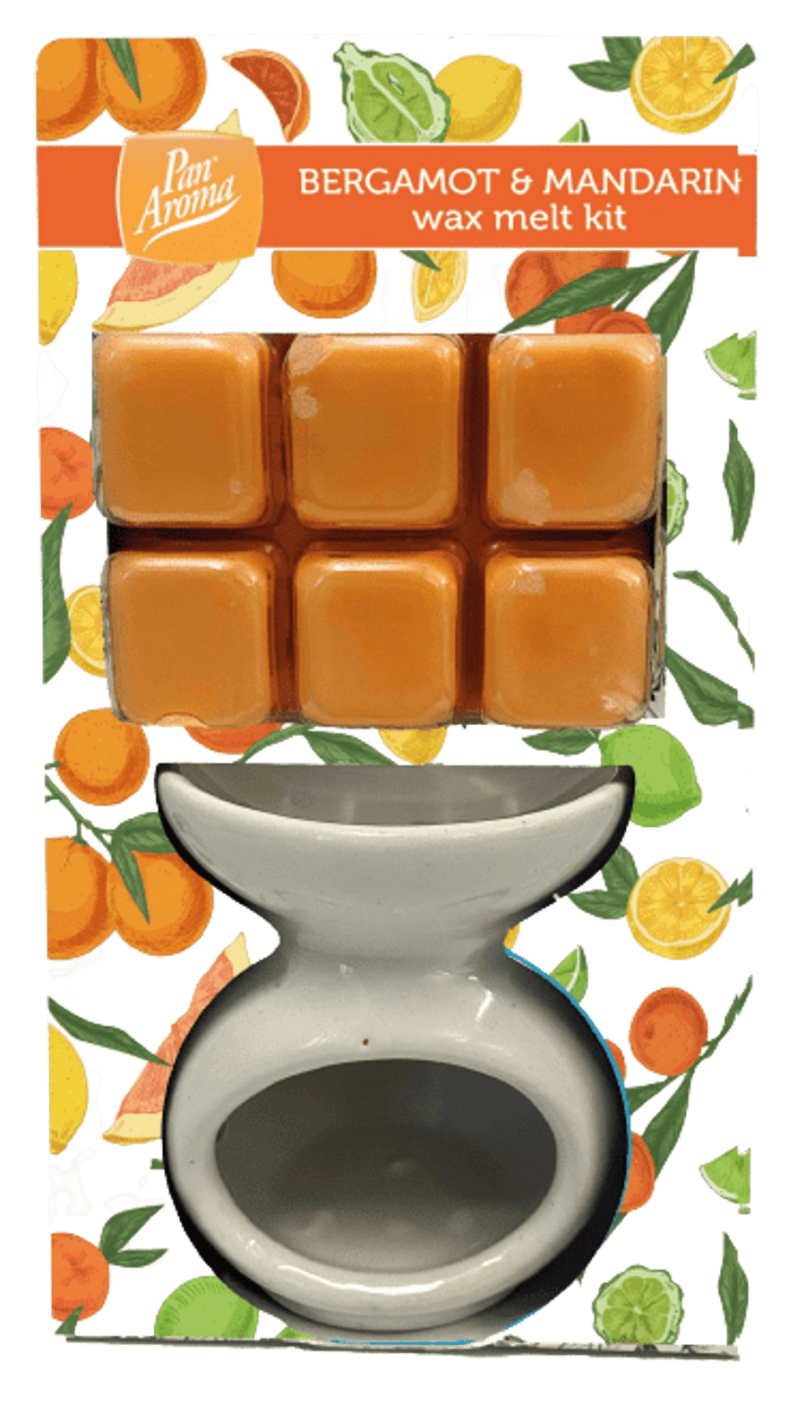 Pan Aroma Bergamot & Mandarin ilmkerti í fallegu glasi 23ja tíma brennslutími