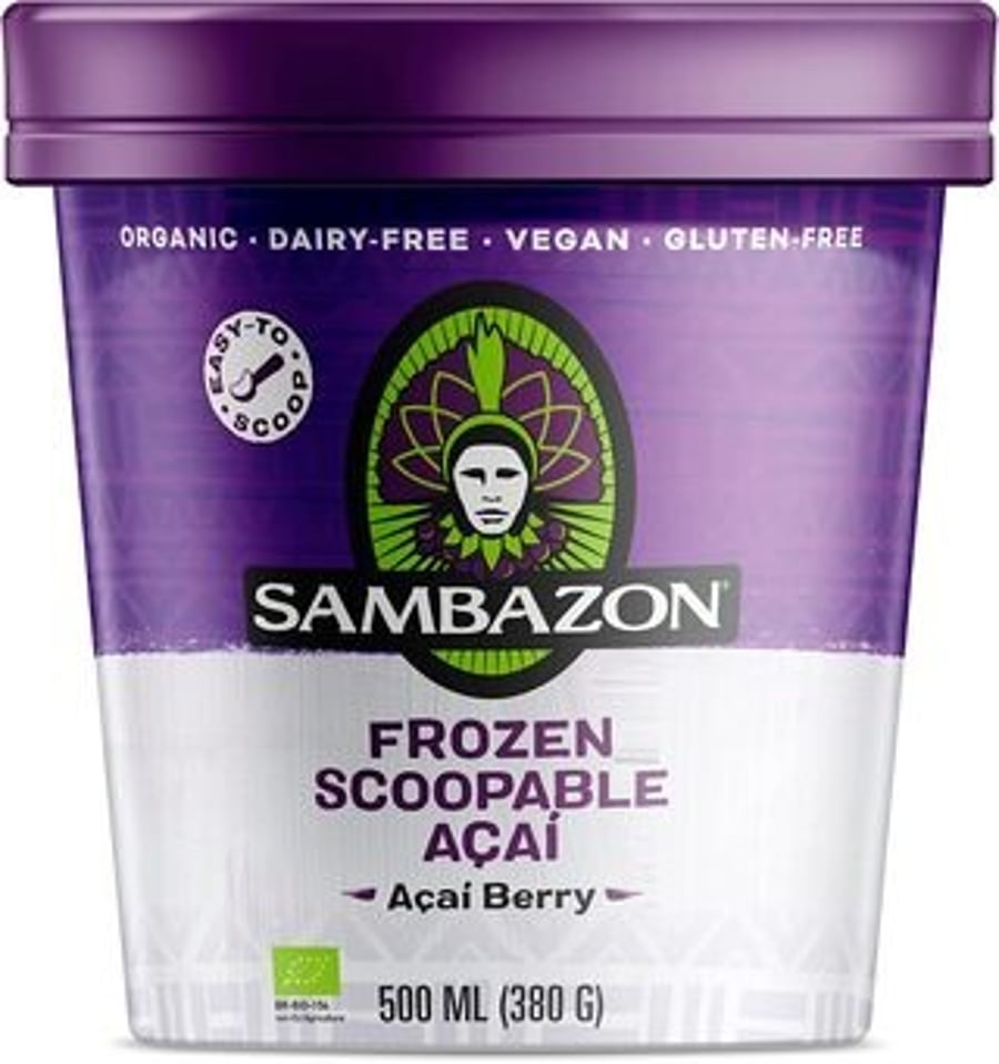 Sambazon frosið açaí-ber til að skammta með skeið 500 g