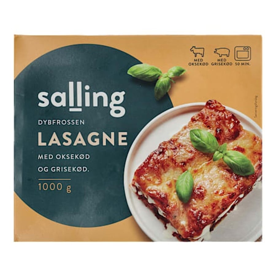 Salling lasagne með nauta- og svínakjöti, hraðfryst 1 kg