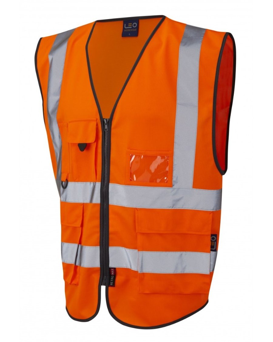 Lynton vesti með vösum og rennilás, HiViz orange
