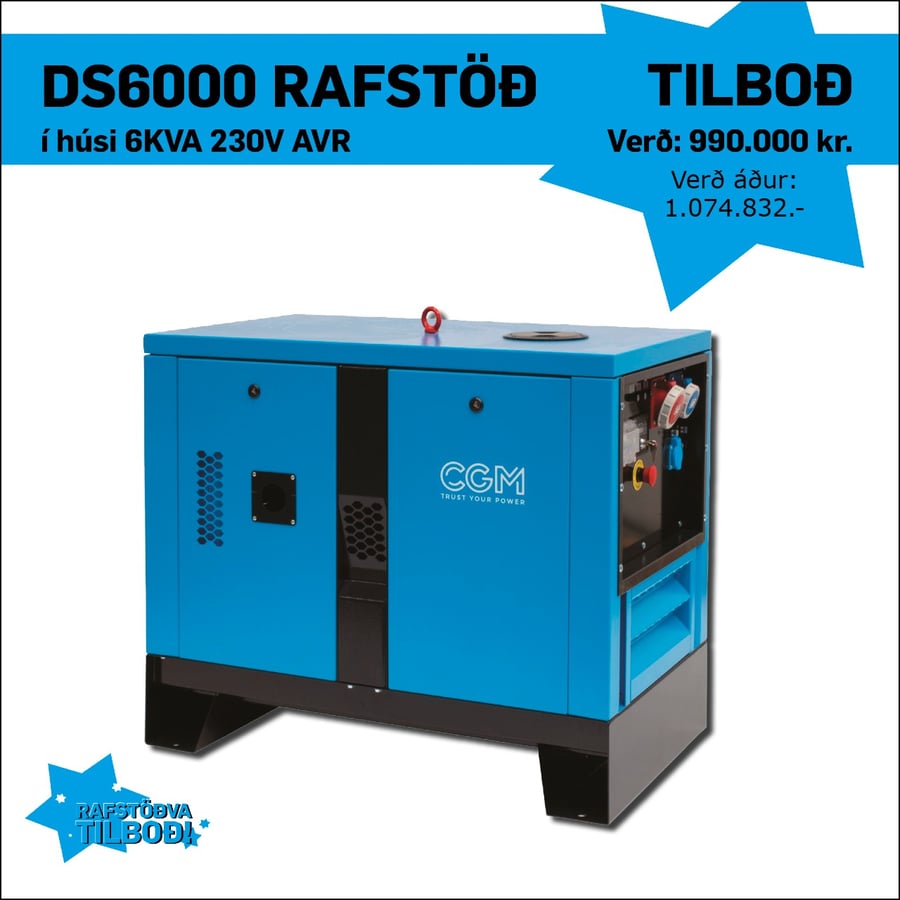 CGM Rafstöð í húsi 6KVA 230V AVR