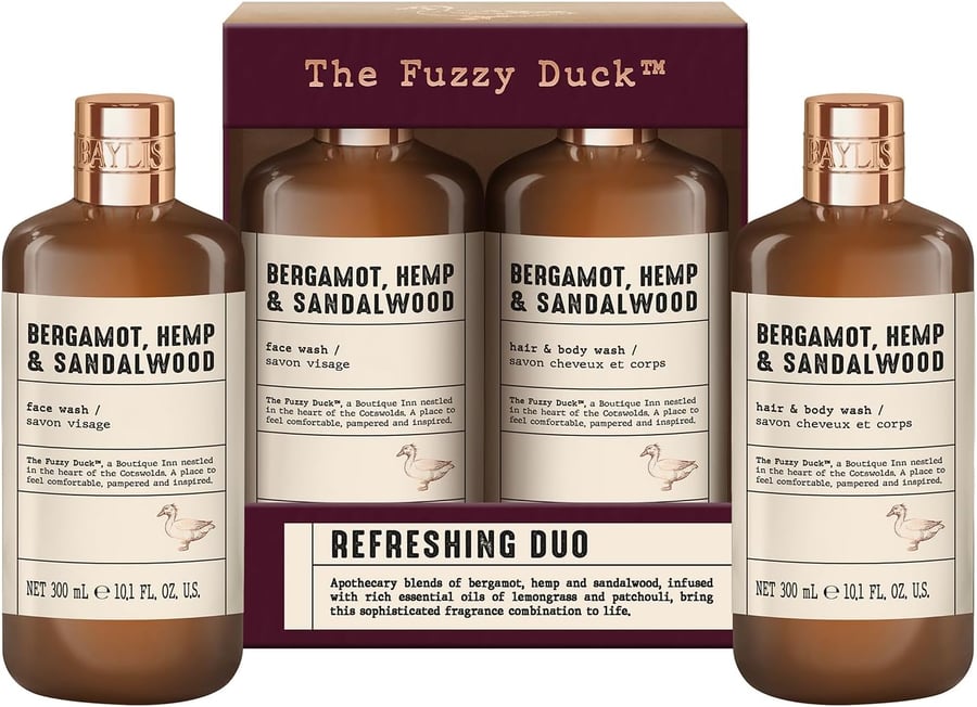 Baylis & Harding The Fuzzy Duck Bergamot, Hemp & Sandalwood Hressandi gjafasett fyrir herra