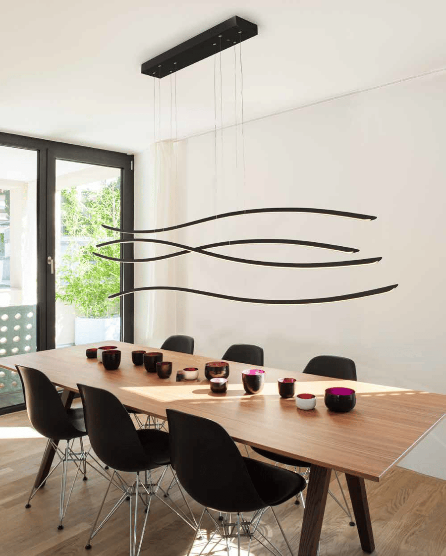 Waves LED Pendant Black