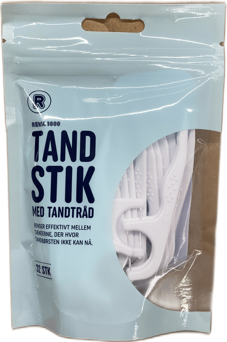REMA 1000 tannstönglar með tannþræði 32 stk